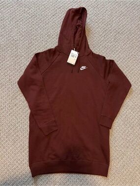Nike Women's Maroon Crewneck Hoodie Dress